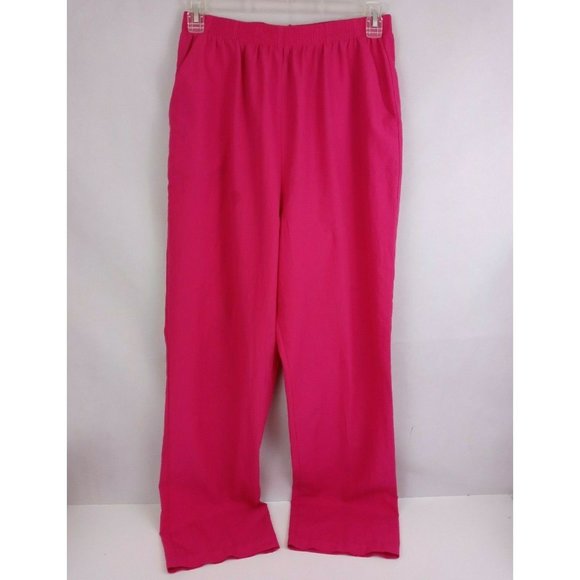 BonWorth Women's Elastic Waist Slacks Pants Sild Pink Size Medium - Picture 2 of 5